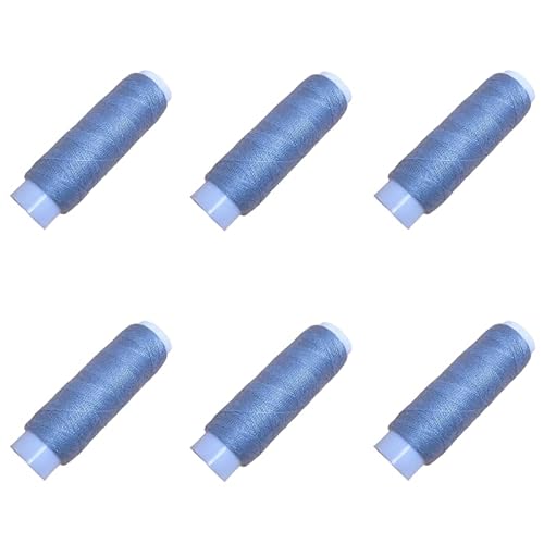 6 Rollen 130 m Polyester-Nähgarn, himmelblaues Garn für Stickerei/alle Nähzwecke, Hand und Maschine von Globellapro