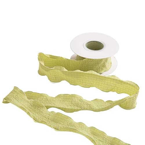 9,1 m langes Matcha-grünes Chiffonband, 4 cm breit, knitterfreies Polyester-Rüschenband zum Verpacken von Blumensträußen 9,1 m langes Matcha-grünes Chiffonband, 4 cm breit, knitterfreies Polyester-Rüschenband zum Verpacken von Blumensträußen von Globellapro