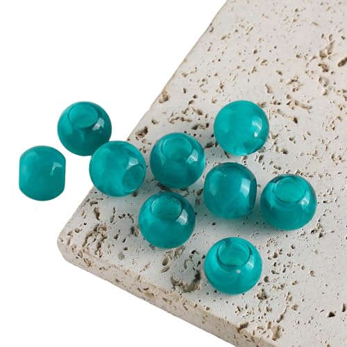 Acrylperlen mit großem Loch, rund, für Schmuckherstellung, Armbänder, 7 x 10 mm, Jade-Imitations-Perlen für Bastelarbeiten, Blau, 200 Stück Acrylperlen mit großem Loch, rund, für Schmuckherstellung, Armbänder, 7 x 10 mm, Jade-Imitations-Perlen für Bastelarbeiten, Blau, 200 Stück von Globellapro