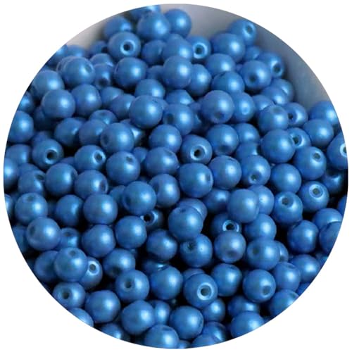 Glasperlen, 4 mm, lose Abstandshalter, für Bastelarbeiten, Bastelarbeiten, Perlen, Dunkelblau, 2 Packungen à 200 Stück Glasperlen, 4 mm, lose Abstandshalter, für Bastelarbeiten, Bastelarbeiten, Perlen, Dunkelblau, 2 Packungen à 200 Stück von Globellapro