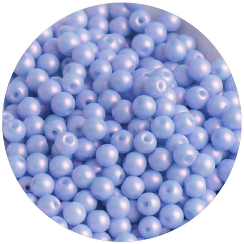 Glasperlen, 4 mm, lose Abstandshalter, für Bastelarbeiten, Perlen, Hellblau, 2 Packungen à 200 Stück von Globellapro