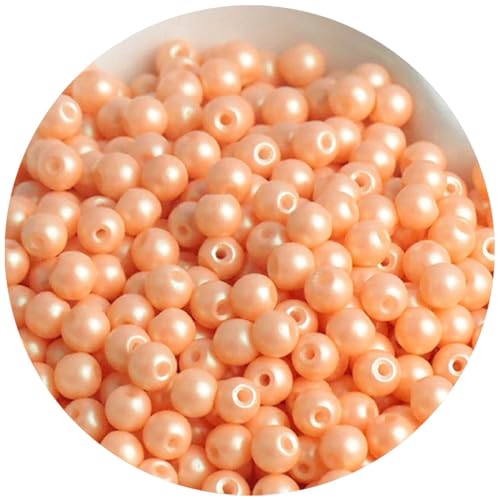 Glasperlen, 4 mm, lose Abstandshalter, für Bastelarbeiten, Perlen, Orange, 2 Packungen mit 200 Stück Glasperlen, 4 mm, lose Abstandshalter, für Bastelarbeiten, Perlen, Orange, 2 Packungen mit 200 Stück von Globellapro