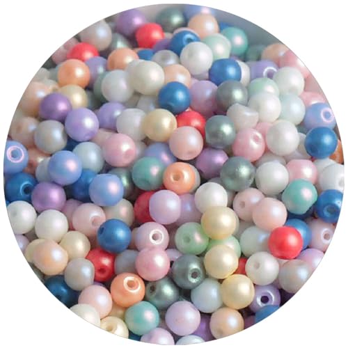 Glasperlen, 4 mm, lose Abstandshalter, für Bastelarbeiten, Perlen, bunt, 200 Stück von Globellapro