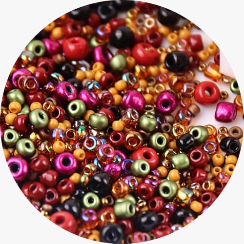 Glasperlen, gemischte Farben, lose Abstandshalter, Glasperlen für Bastelarbeiten, Perlen, Kaffee, 2 Packungen à 1000 Stück von Globellapro