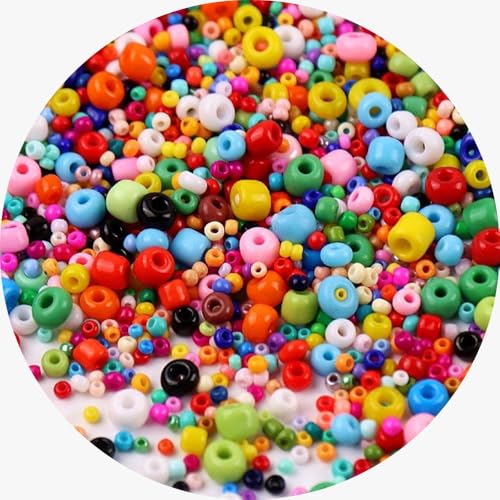 Glasperlen, gemischte Farben, lose Abstandshalter, Glasperlen für Bastelarbeiten, Perlen, bunt, 2 Packungen à 1000 Stück von Globellapro