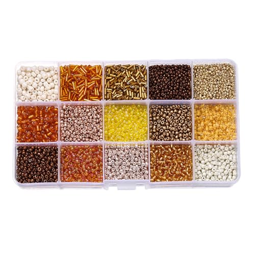 Glasperlen, gemischte Glasperlen, 2 - 7 mm, lose Abstandshalter, für Bastelarbeiten, Perlen, Braun, 1 Box mit 212 g von Globellapro