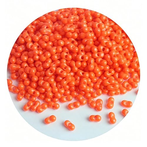 Glasperlen in Erdnussform, 3 x 6 mm, Abstandshalter, Orange, 108 Stück von Globellapro