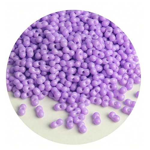 Glasperlen in Erdnussform, 3 x 6 mm, Abstandshalter, Violett, 108 Stück von Globellapro