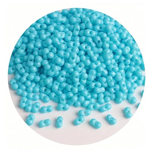 Glasperlen in Erdnussform, 3 x 6 mm, Abstandshalter, blau, 108 Stück von Globellapro