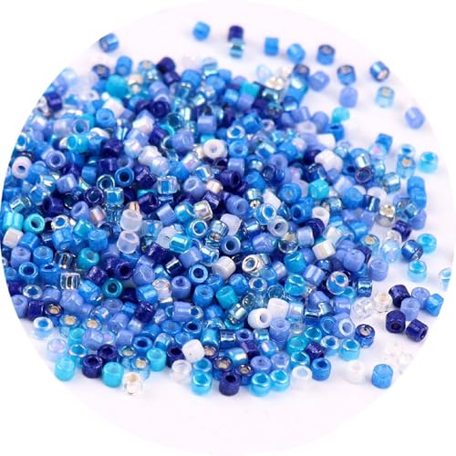 Glasperlen in verschiedenen Farben, 2 mm, lose Glas-Abstandshalter für Bastelarbeiten, Perlen, Königsblau, 1 Packung mit 720 Stück von Globellapro