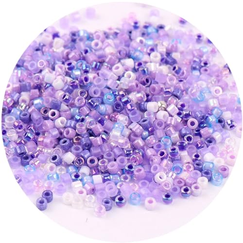 Glasperlen in verschiedenen Farben, 2 mm, lose Glasperlen für Bastelarbeiten, Perlen, Lila, 1 Packung mit 720 Stück Glasperlen in verschiedenen Farben, 2 mm, lose Glasperlen für Bastelarbeiten, Perlen, Lila, 1 Packung mit 720 Stück von Globellapro