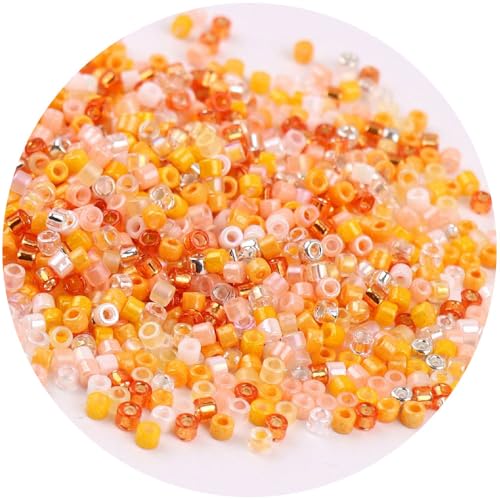 Glasperlen in verschiedenen Farben, 2 mm, lose Glasperlen für Bastelarbeiten, Perlen, Orange, 1 Packung mit 720 Stück von Globellapro