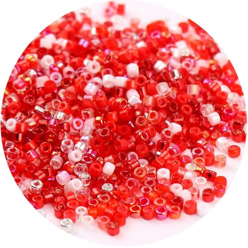 Glasperlen in verschiedenen Farben, 2 mm, lose Glasperlen für Bastelarbeiten, Perlen, Rot, 1 Packung mit 720 Stück Glasperlen in verschiedenen Farben, 2 mm, lose Glasperlen für Bastelarbeiten, Perlen, Rot, 1 Packung mit 720 Stück von Globellapro