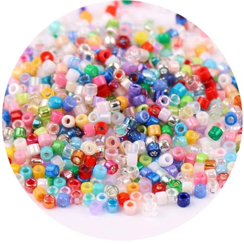 Glasperlen in verschiedenen Farben, 2 mm, lose Glasperlen zum Basteln, bunt, 1 Packung mit 720 Stück von Globellapro
