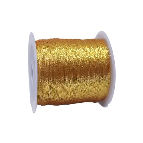 Goldschnur zum Basteln, 0,6 mm Durchmesser, Metallic-Lametta-Kordel, Stickgarn, Metallic-Goldfaden, Schnur für Bastelarbeiten, Perlenstickerei/Geschenkverpackungen, 34 m von Globellapro