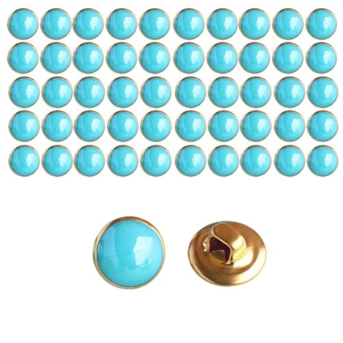 Knöpfe aus Kunstperlen, zum Einnähen, 10 mm, hellblau, Halbperlen-Knöpfe mit Schaft, dekorative Knöpfe für Kleidung, 50 Stück Knöpfe aus Kunstperlen, zum Einnähen, 10 mm, hellblau, Halbperlen-Knöpfe mit Schaft, dekorative Knöpfe für Kleidung, 50 Stück von Globellapro