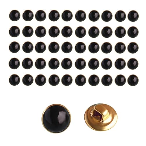 Knöpfe aus Kunstperlen, zum Einnähen, 10 mm, schwarze Halbperle, Knöpfe mit Schaft, dekorative Knöpfe für Kleidung, 50 Stück Knöpfe aus Kunstperlen, zum Einnähen, 10 mm, schwarze Halbperle, Knöpfe mit Schaft, dekorative Knöpfe für Kleidung, 50 Stück von Globellapro