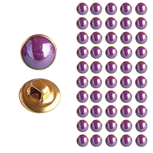 Knöpfe aus Kunstperlen, zum Einnähen, 10 mm, violett, Halbperle, mit Schaft, dekorative Knöpfe für Kleidung, 50 Stück Knöpfe aus Kunstperlen, zum Einnähen, 10 mm, violett, Halbperle, mit Schaft, dekorative Knöpfe für Kleidung, 50 Stück von Globellapro