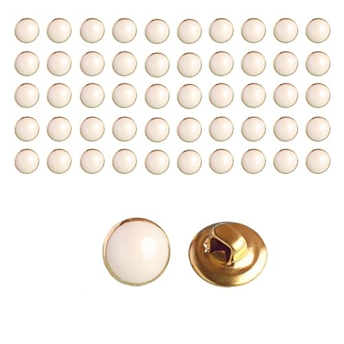 Knöpfe aus Kunstperlen, zum Einnähen, 10 mm, weiße Halbperle, Knöpfe mit Schaft, dekorative Knöpfe für Kleidung, 50 Stück Knöpfe aus Kunstperlen, zum Einnähen, 10 mm, weiße Halbperle, Knöpfe mit Schaft, dekorative Knöpfe für Kleidung, 50 Stück von Globellapro
