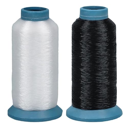 Nylon-Nähgarn für Polstermöbel, stark gebunden, 0,25 mm breit, transparent und schwarz, 3600 m, 2 Rollen Nylon-Nähgarn für Polstermöbel, stark gebunden, 0,25 mm breit, transparent und schwarz, 3600 m, 2 Rollen von Globellapro