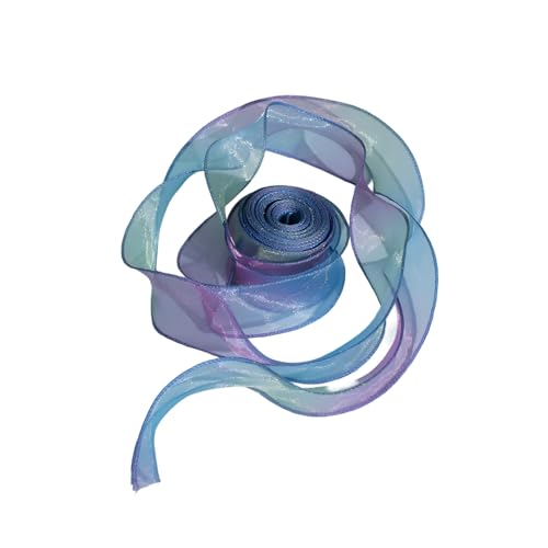 Organza-Stoffband mit Farbverlauf, schillerndes Organza-Chiffonband für Bastelarbeiten, Geschenkverpackungen, 4 cm x 9,1 m, Grün/Blau/Lila Organza-Stoffband mit Farbverlauf, schillerndes Organza-Chiffonband für Bastelarbeiten, Geschenkverpackungen, 4 cm x 9,1 m, Grün/Blau/Lila von Globellapro