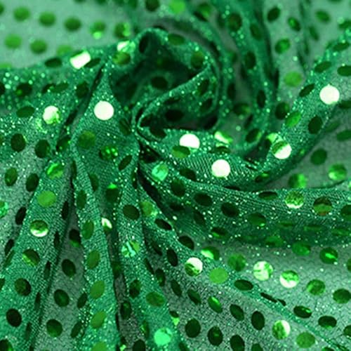 Paillettenstoff, 1,1 m x 1 m, Grün, Pailletten, Glitzer, Polyester, Punkte, Netzstoff für Glitzerkleidung von Globellapro