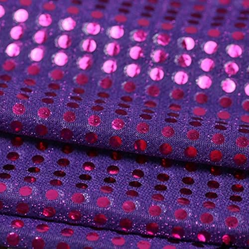 Paillettenstoff, 1,1 m x 1 m, lila Pailletten, Glitzer, Polyester, Punkte, Netzstoff für Glitzerkleidung von Globellapro