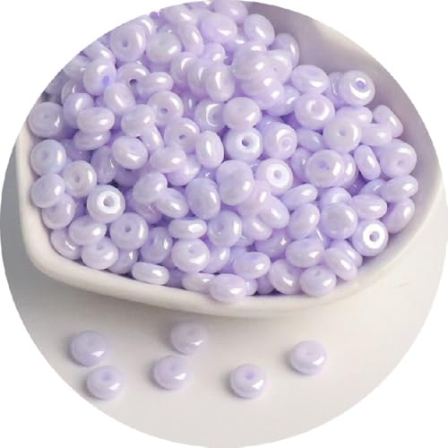 Perlglanz-Glas-Abakus-Perlen, 6 mm, kleine Glasperlen für Bastelarbeiten, Perlen, 2 Packungen, 104 Stück von Globellapro