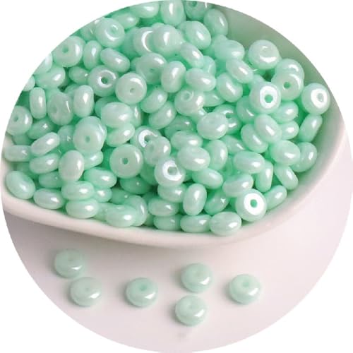 Perlglanz-Glas-Abakusperlen, 6 mm, kleine Glasperlen für Bastelarbeiten, Perlen, Grün, 2 Packungen mit 104 Stück von Globellapro
