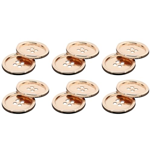 Runde Goldknöpfe, 4 Löcher, Metallknöpfe zum Nähen, Basteln, 20 mm, 10 Stück Runde Goldknöpfe, 4 Löcher, Metallknöpfe zum Nähen, Basteln, 20 mm, 10 Stück von Globellapro