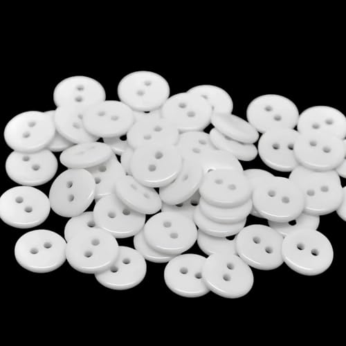Runde weiße Knöpfe aus Kunstharz, 10 mm, zum Basteln, 2 Löcher, Nähknöpfe zum Nähen, Basteln, 300 Stück Runde weiße Knöpfe aus Kunstharz, 10 mm, zum Basteln, 2 Löcher, Nähknöpfe zum Nähen, Basteln, 300 Stück von Globellapro