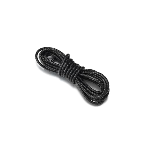 Rundes Lederseil, 1 m, 5 mm, geflochtene Lederschnur, schwarz, Rindslederschnur, rundes Lederband zum Basteln Rundes Lederseil, 1 m, 5 mm, geflochtene Lederschnur, schwarz, Rindslederschnur, rundes Lederband zum Basteln von Globellapro