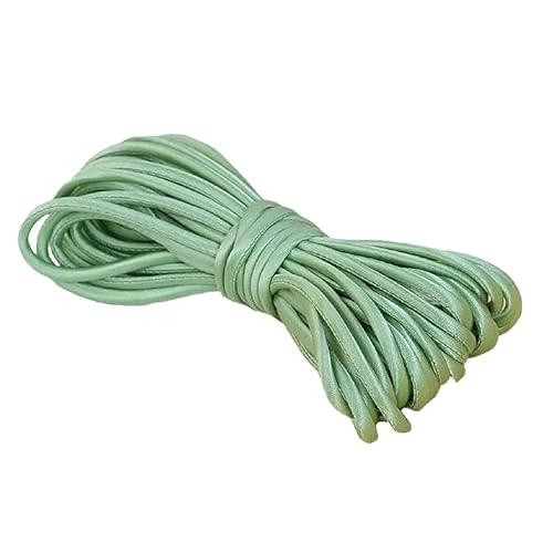 Satin-Stretchkordel zum Nähen, Weben, Schneidern, 5 mm, Grün, 5 m von Globellapro