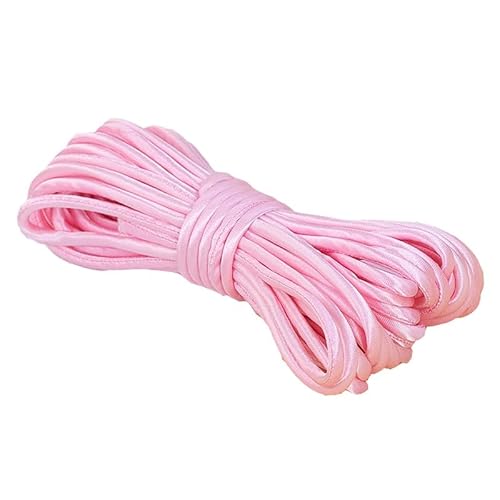 Satin-Stretchkordel zum Nähen, Weben, Schneidern, 5 mm breit, Hellrosa, 5 m von Globellapro