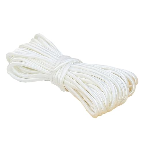 Satin-Stretchkordel zum Nähen, Weben, Schneidern, Weiß, 5 mm breit, 5 m von Globellapro