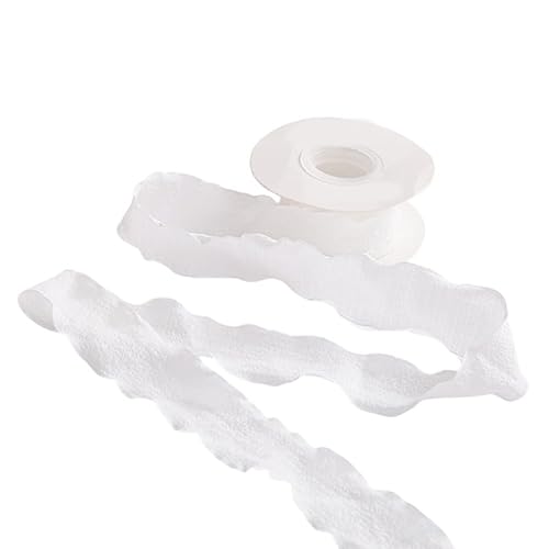 Weißes Chiffonband, 4 cm breit, Faltenband, Polyester, Rüschenband zum Verpacken von Blumensträußen, 9 m Weißes Chiffonband, 4 cm breit, Faltenband, Polyester, Rüschenband zum Verpacken von Blumensträußen, 9 m von Globellapro