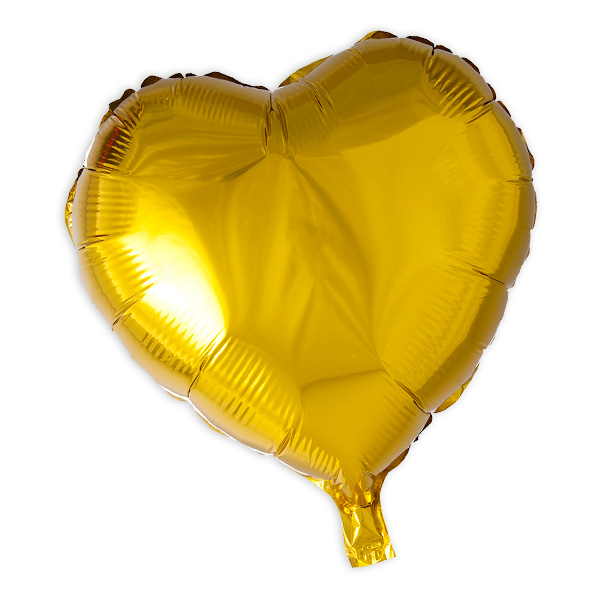 Herz-Folienballon in gold, heliumgeeignet, 35cm von Globos Europe BV