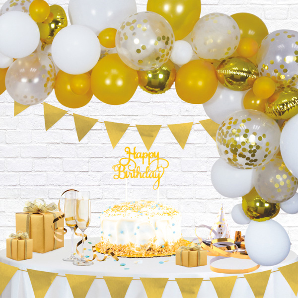 Ballongirlande zum selber basteln, gold, 71-teilig