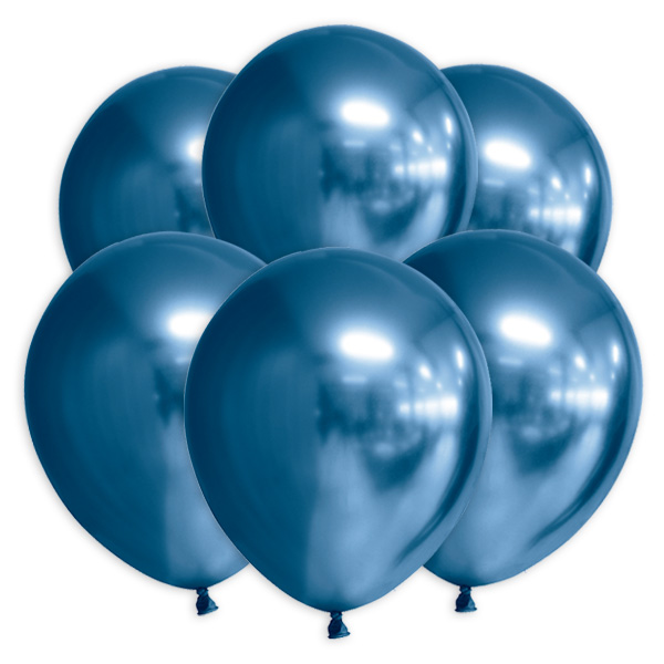 Blaue Luftballons mit Spiegeleffekt, 10 Stk., 30cm von Globos Nordic