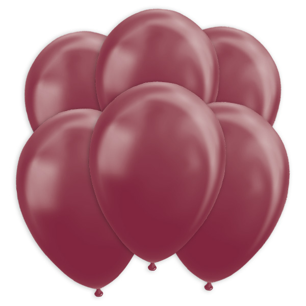 Burgunderfarbene Metallic-Ballons, 10 Stk., 30cm von Globos Nordic