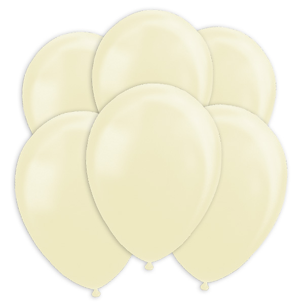 Cremefarbene Ballons mit Perlglanz-Effekt, 10 Stk., 30cm von Globos Nordic