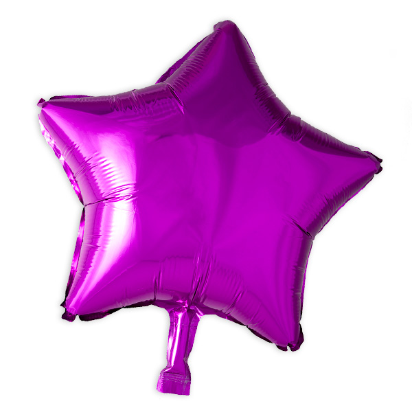 Folieballon Stern in fuchsia, 38cm, lose von Globos Nordic