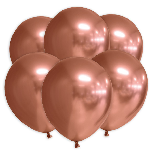 Kupferfarbene Luftballons mit Spiegeleffekt, 10 Stk., 30cm von Globos Nordic