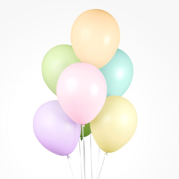 Luftballons in gemischten Pastellfarben, 10 Stk., 30cm von Globos Nordic