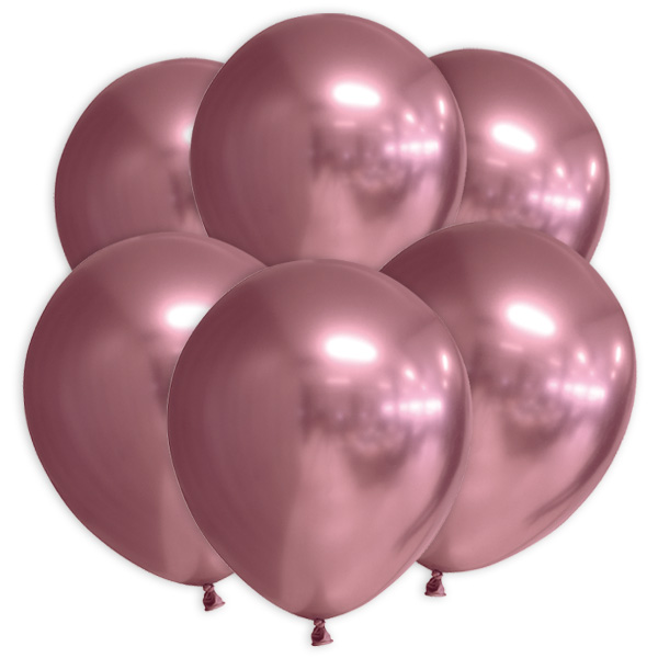 Pinke Luftballons mit Spiegeleffekt, 10 Stk., 30cm von Globos Nordic