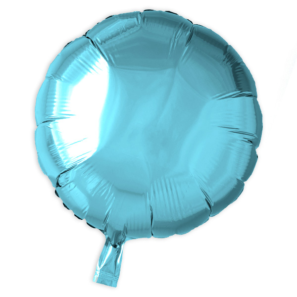 Runder Folienballon in hellblau, 35cm Runder Folienballon in hellblau, 35cm von Globos Nordic