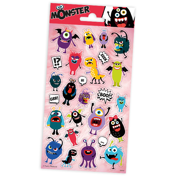 Monster Gastgeschenke Stickerbogen  mit 25 Stickern von Globos Nordic