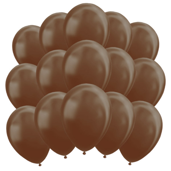 Braune Latex-Ballons im 100er Pack, Ø 12,7cm Braune Latex-Ballons im 100er Pack, Ø 12,7cm von Globos