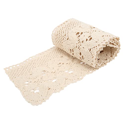 Glamora Spitzenband Creme, Spitzenband, Dekoratives Spitzenband, 9,1 M Baumwoll Besatz Für Hochzeitsdekoration, Nähen, Basteln(Beige) von Glomora