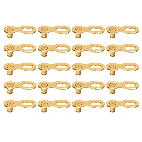 Glomora 10 Paar Fahrradkettenanschluss 10 Geschwindigkeitskettenverbindungsanschluss Fahrradkette Reparaturwerkzeug für Road Mountainbikes Golden von Glomora